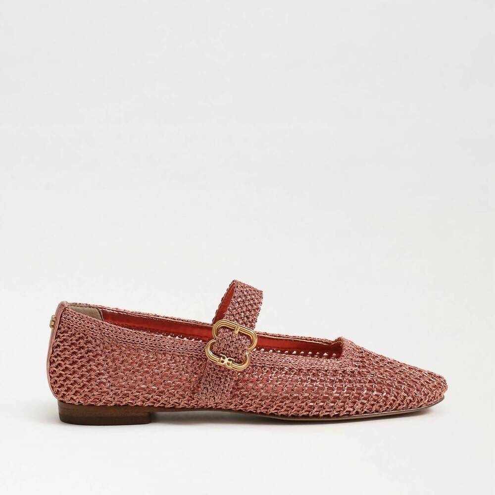 NEW SAM EDELMAN women's michaela knit mary jane flat in indie pink - Picture 1 of 7